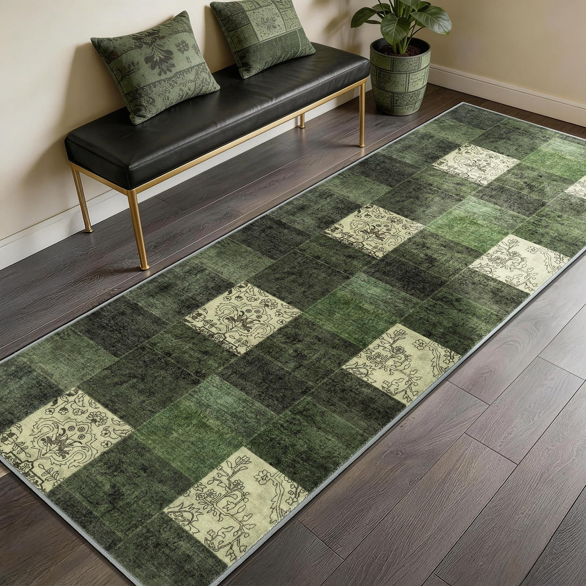 LIANLAM 8x10 Washable Area Rugs for Living Room & Bedroom(8x10,Black&Gray)