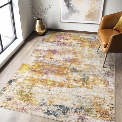 LOONGRUG 6x9 Area Rugs Washable Neutral Modern Abstract Living Room Rug
