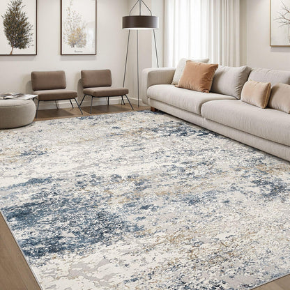 DMOYEST Area Rug Living Room Rugs 9x12 Washable Abstract Grey Carpet