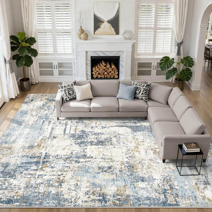 LOONGRUG 6x9 Area Rugs Washable Neutral Modern Abstract Living Room Rug