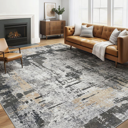 LOONGRUG 6x9 Area Rugs Washable Neutral Modern Abstract Living Room Rug