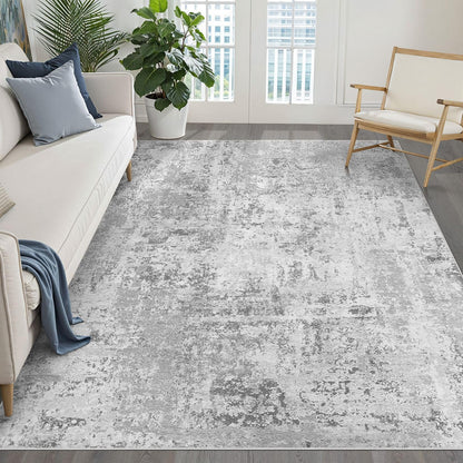 LOONGRUG 8x10 Area Rugs Washable Neutral Modern Rug for Living Room Brown