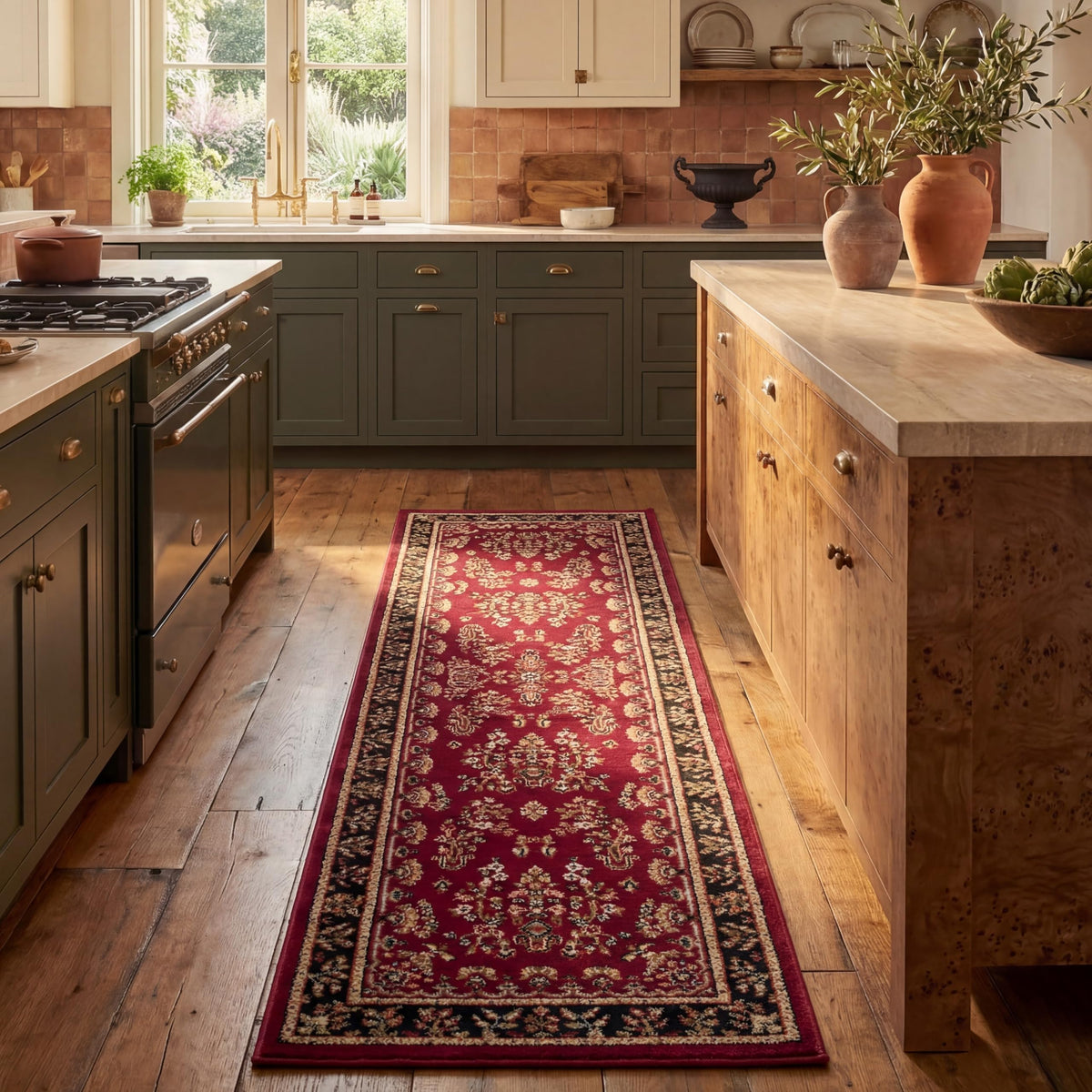 SAFAVIEH Lyndhurst Area Rug 9'x12', Traditional Red & Black LNH331B