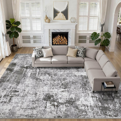 LOONGRUG 6x9 Area Rugs Washable Neutral Modern Abstract Living Room Rug
