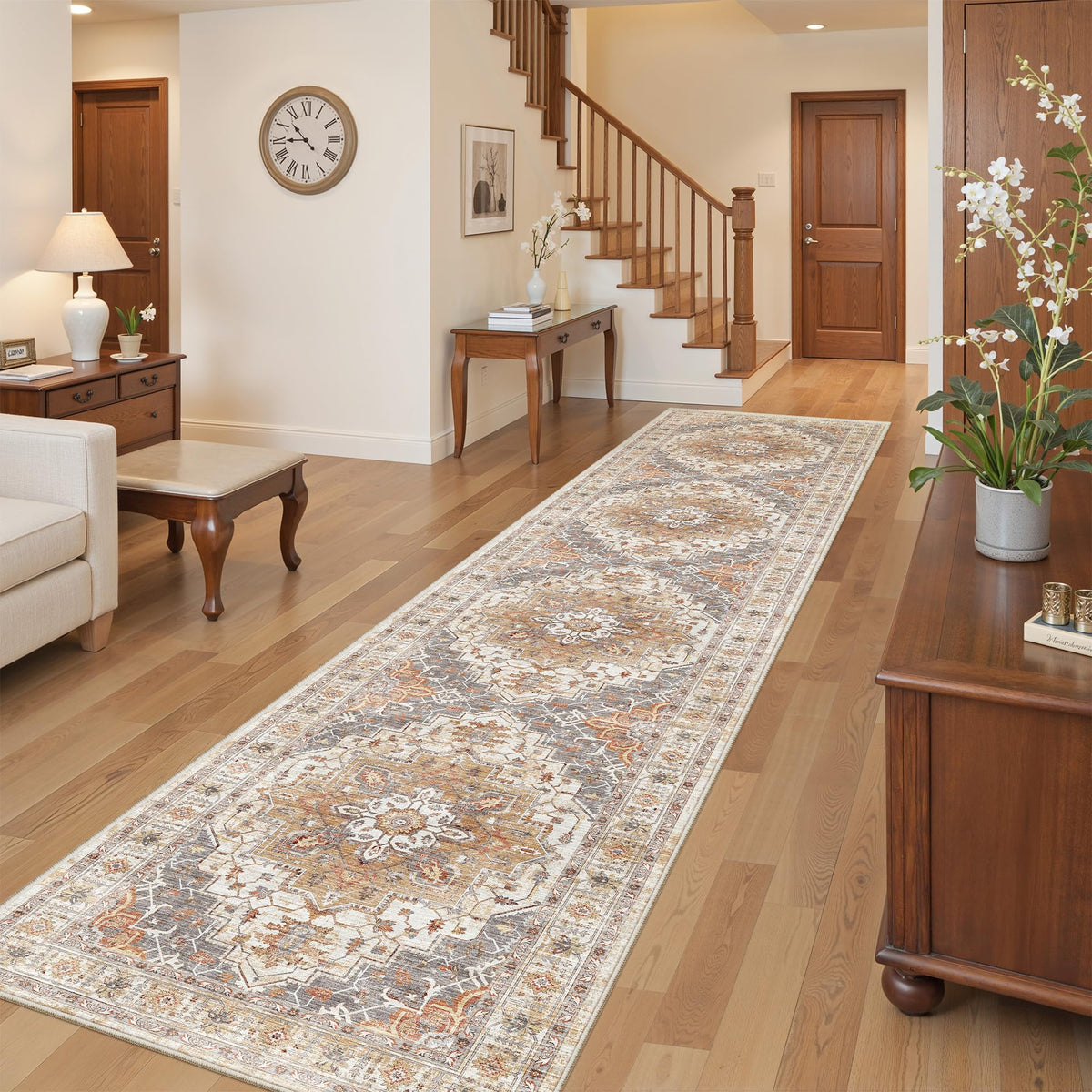 befbee 8x10 Area Rugs for Living Room, Washable Vintage Non Slip Rug