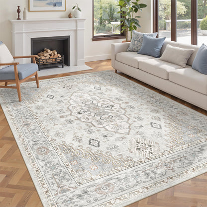 befbee 8x10 Area Rugs for Living Room, Washable Vintage Non Slip Rug