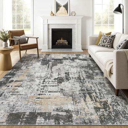 LOONGRUG 6x9 Area Rugs Washable Neutral Modern Abstract Living Room Rug