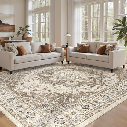 befbee 8x10 Area Rugs for Living Room, Washable Vintage Non Slip Rug