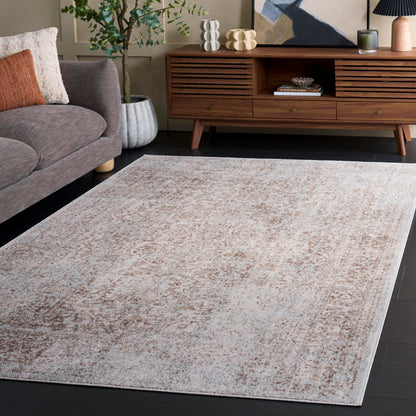 SAFAVIEH Evoke Area Rug 8x10 Large, Ivory & Taupe EVK256E
