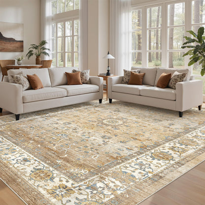 befbee 8x10 Area Rugs for Living Room, Washable Vintage Non Slip Rug