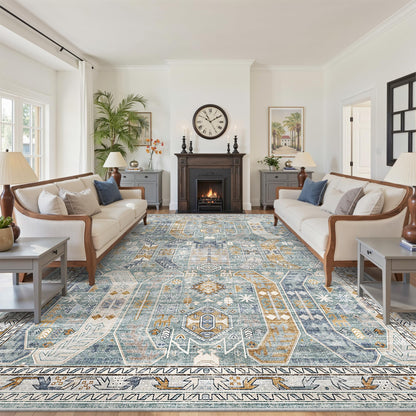 befbee 8x10 Area Rugs for Living Room, Washable Vintage Non Slip Rug