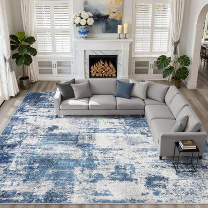 LOONGRUG 8x10 Area Rugs Washable Neutral Modern Rug for Living Room Brown