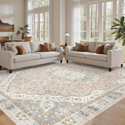 befbee 8x10 Area Rugs for Living Room, Washable Vintage Non Slip Rug
