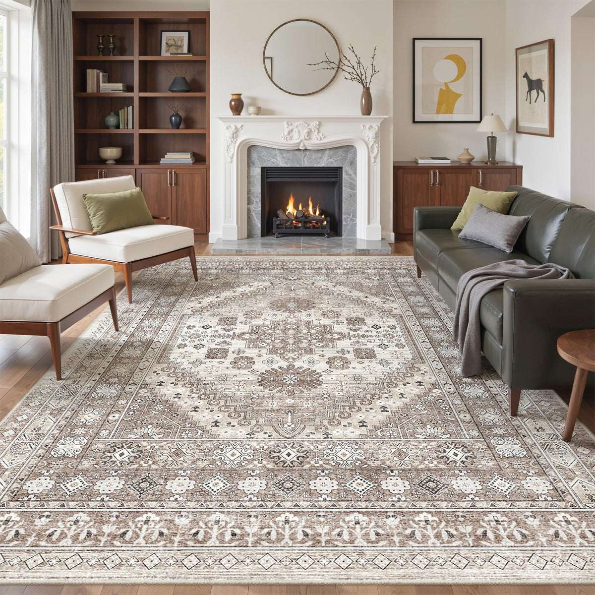 befbee 8x10 Area Rugs for Living Room, Washable Vintage Non Slip Rug
