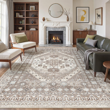 befbee 8x10 Area Rugs for Living Room, Washable Vintage Non Slip Rug