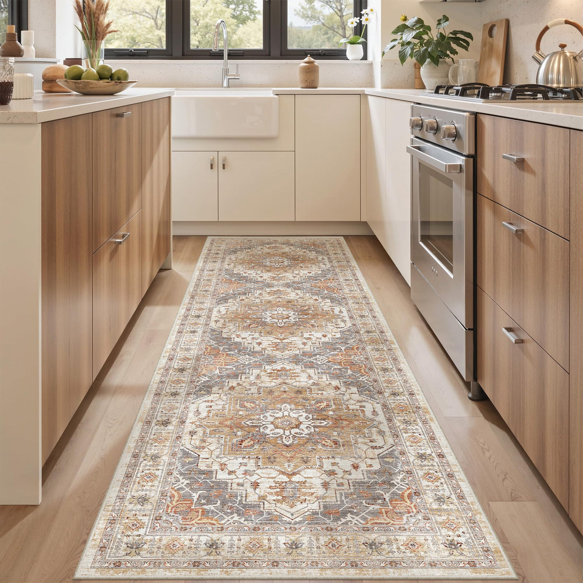 befbee 8x10 Area Rugs for Living Room, Washable Vintage Non Slip Rug