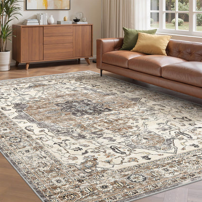 befbee 8x10 Area Rugs for Living Room, Washable Vintage Non Slip Rug