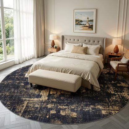 Sasttie 8x10 Washable Area Rug, Modern Abstract Large Carpet, Black & White