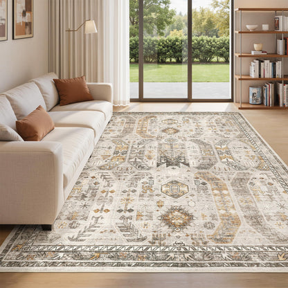 befbee 8x10 Area Rugs for Living Room, Washable Vintage Non Slip Rug