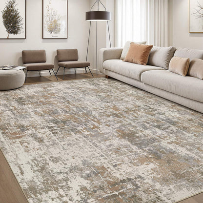 DMOYEST Area Rug Living Room Rugs 9x12 Washable Abstract Grey Carpet
