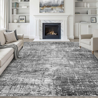 LOONGRUG 8x10 Area Rugs Washable Neutral Modern Rug for Living Room Brown