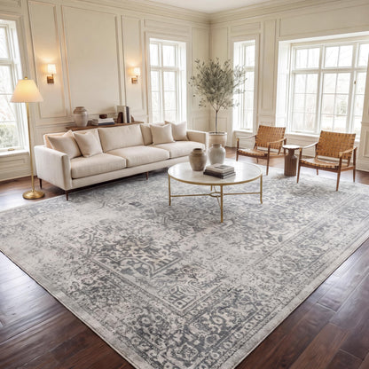 SAFAVIEH Evoke Area Rug 8x10 Large, Ivory & Taupe EVK256E