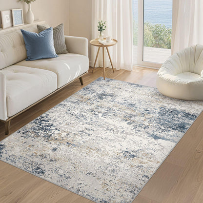 DMOYEST Area Rug Living Room Rugs 9x12 Washable Abstract Grey Carpet