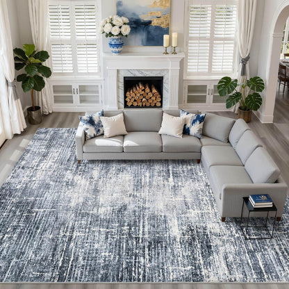 LOONGRUG 8x10 Area Rugs Washable Neutral Modern Rug for Living Room Brown