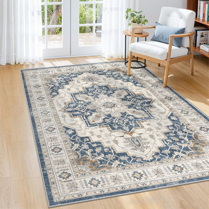 befbee 8x10 Area Rugs for Living Room, Washable Vintage Non Slip Rug