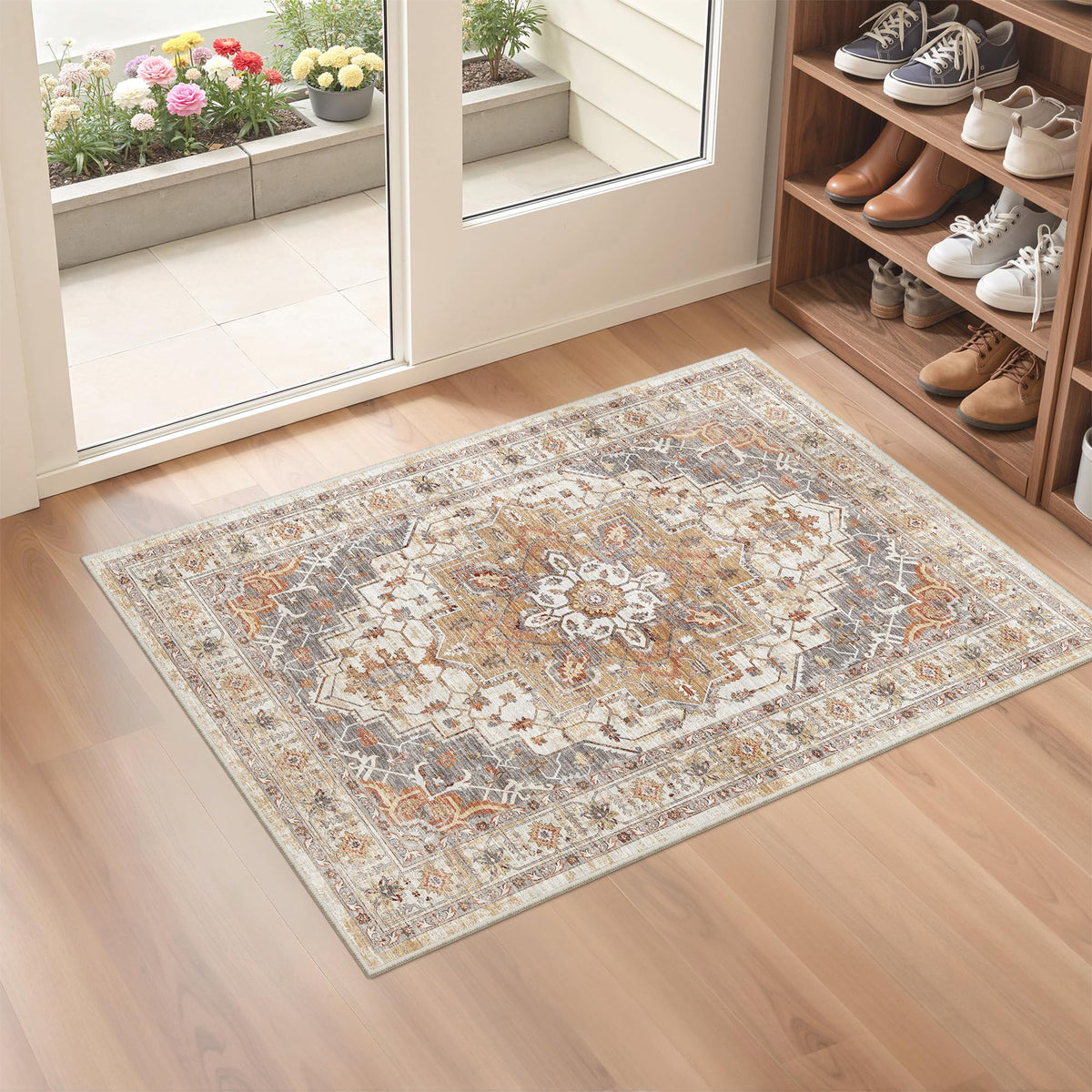 befbee 8x10 Area Rugs for Living Room, Washable Vintage Non Slip Rug