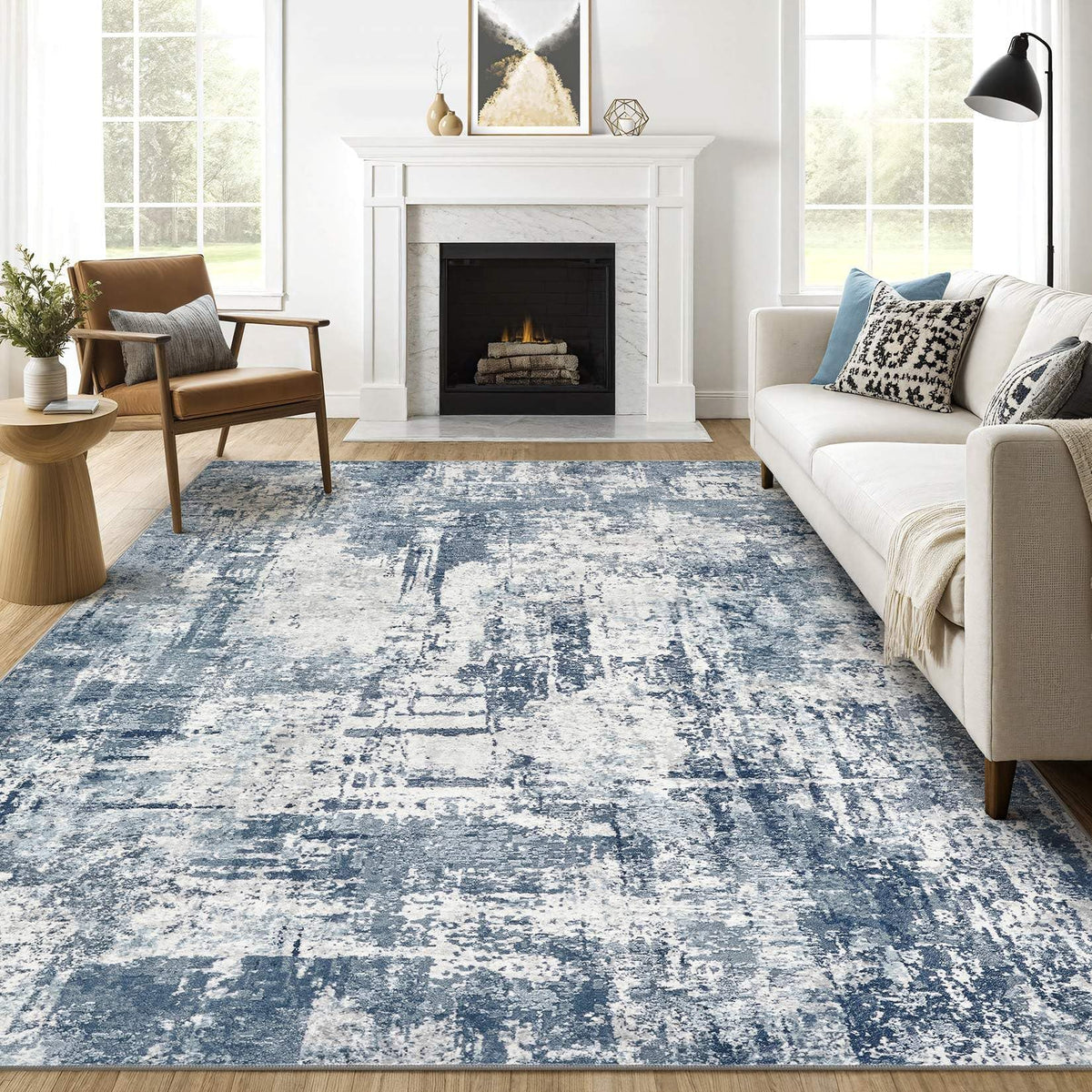 LOONGRUG 6x9 Area Rugs Washable Neutral Modern Abstract Living Room Rug