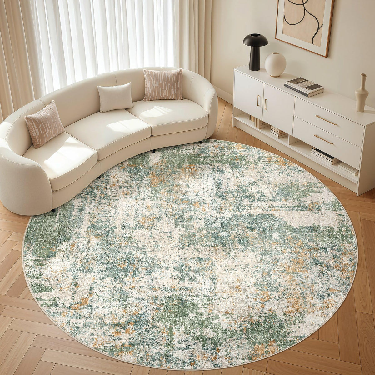 LOONGRUG 6x9 Area Rugs Washable Neutral Modern Abstract Living Room Rug
