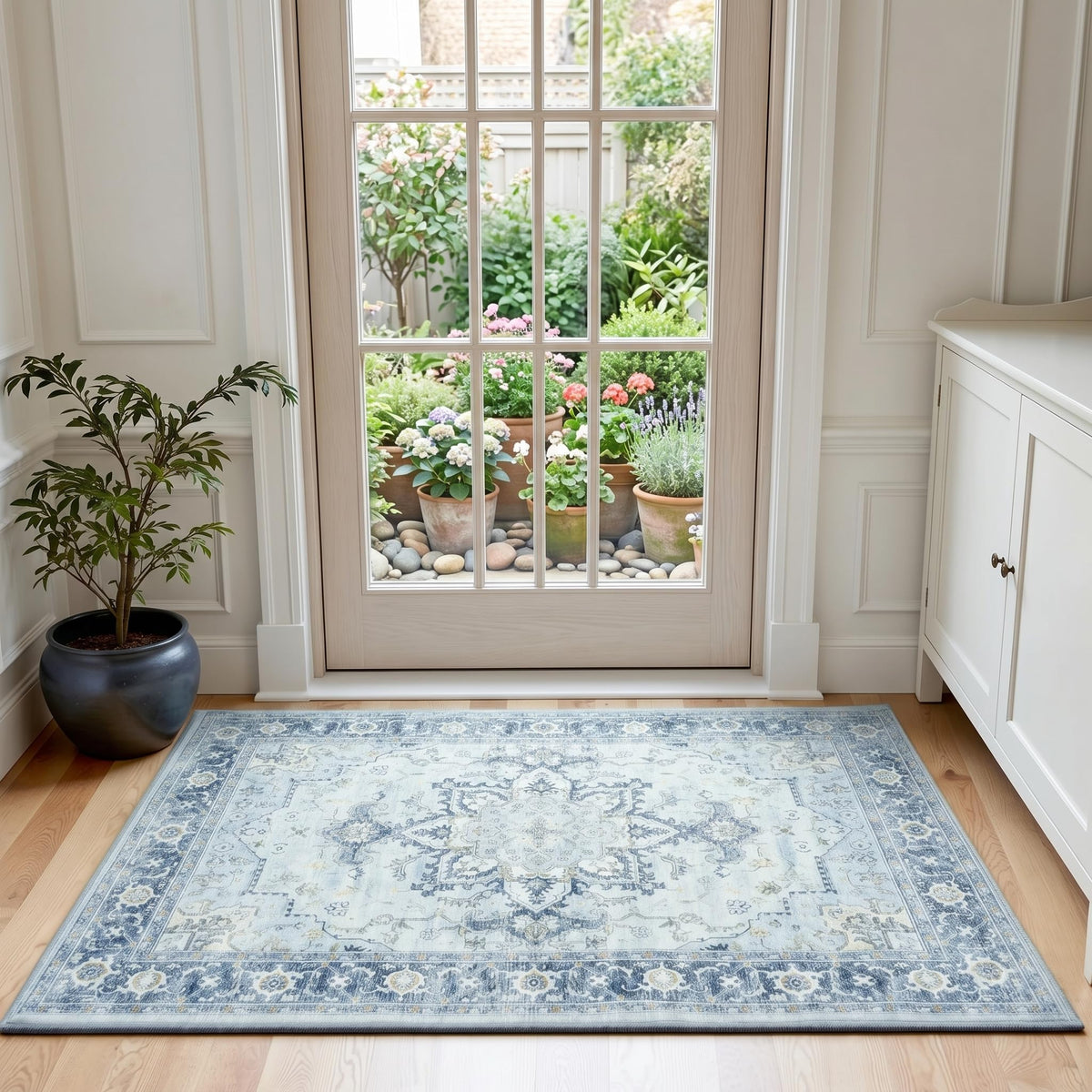 Lofus 8x10 Area Rugs for Living Room Bedroom, Soft Boho Carpet Floral Brown