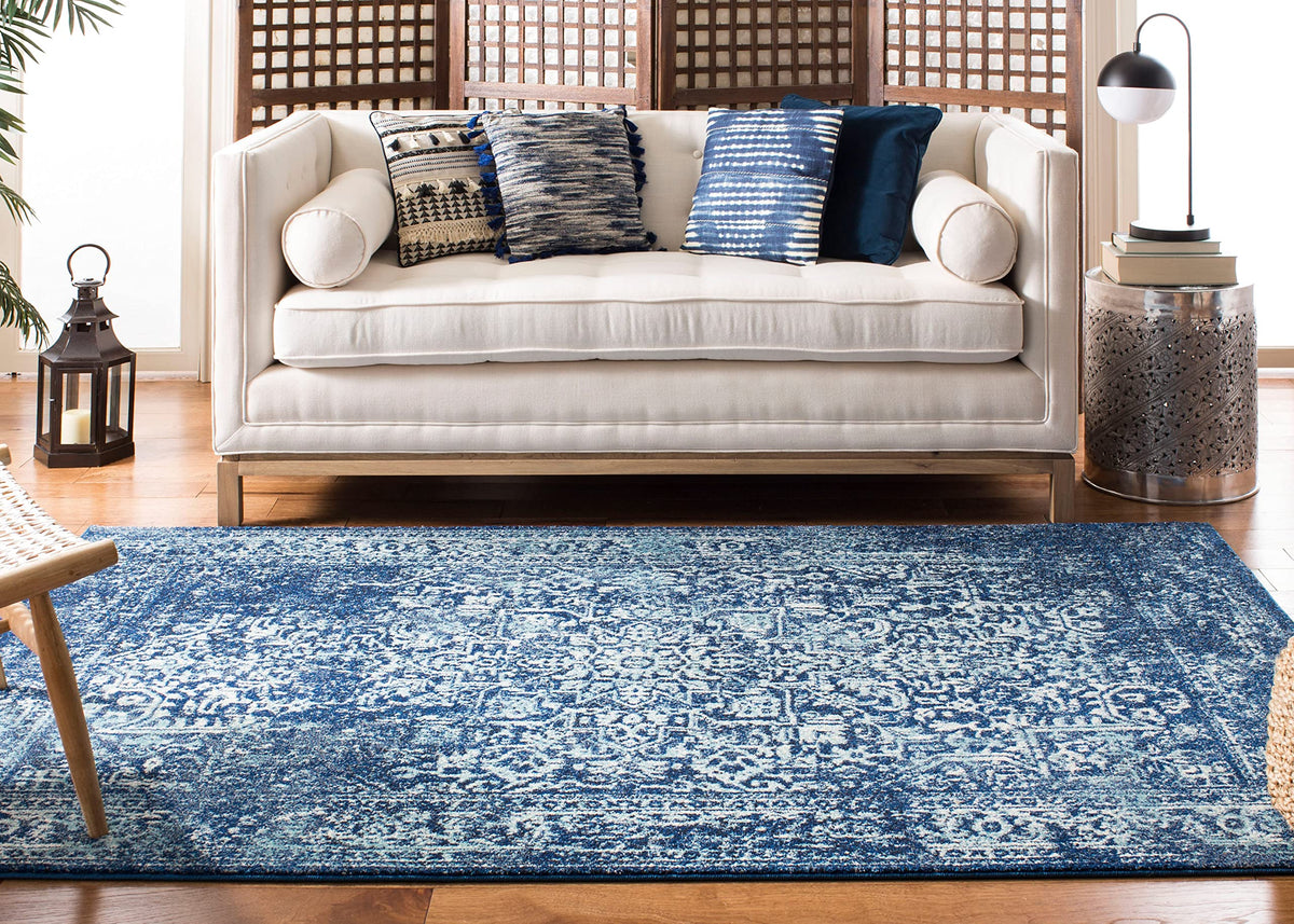 SAFAVIEH Evoke Area Rug 8x10 Large, Ivory & Taupe EVK256E