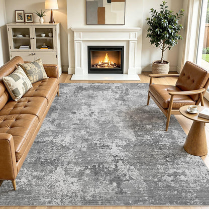 8x10 Area Rugs Living Room Abstract Washable Rug, Gold Brown