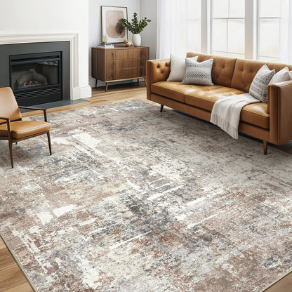 LOONGRUG 6x9 Area Rugs Washable Neutral Modern Abstract Living Room Rug