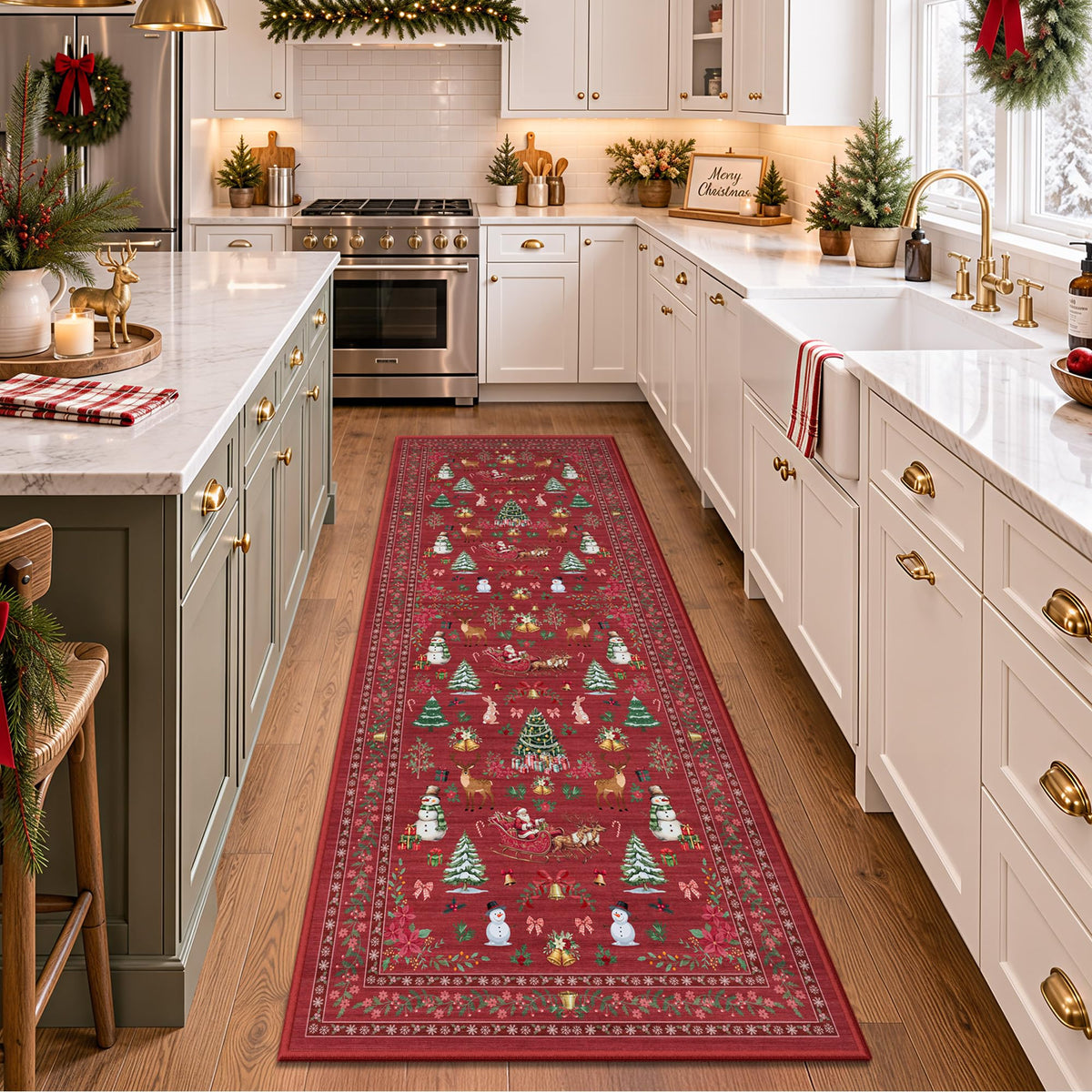8x10 Area Rugs for Living Room - Washable Vintage Retro Large Rug, Soft Ultra Thin Non Slip Low Pile Traditional Distressed Boho Carpet for Bedroom Dining Room Home Office, Charcoal Olive