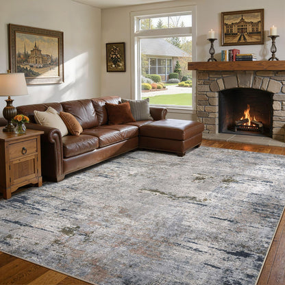 DMOYEST Area Rug Living Room Rugs 9x12 Washable Abstract Grey Carpet