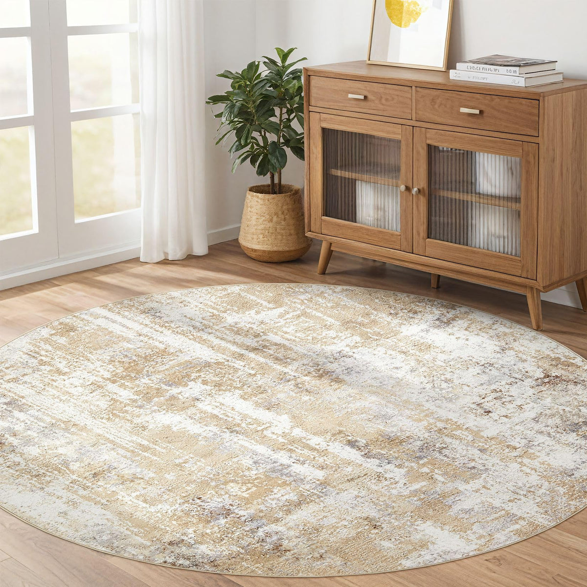 LOONGRUG 6x9 Area Rugs Washable Neutral Modern Abstract Living Room Rug