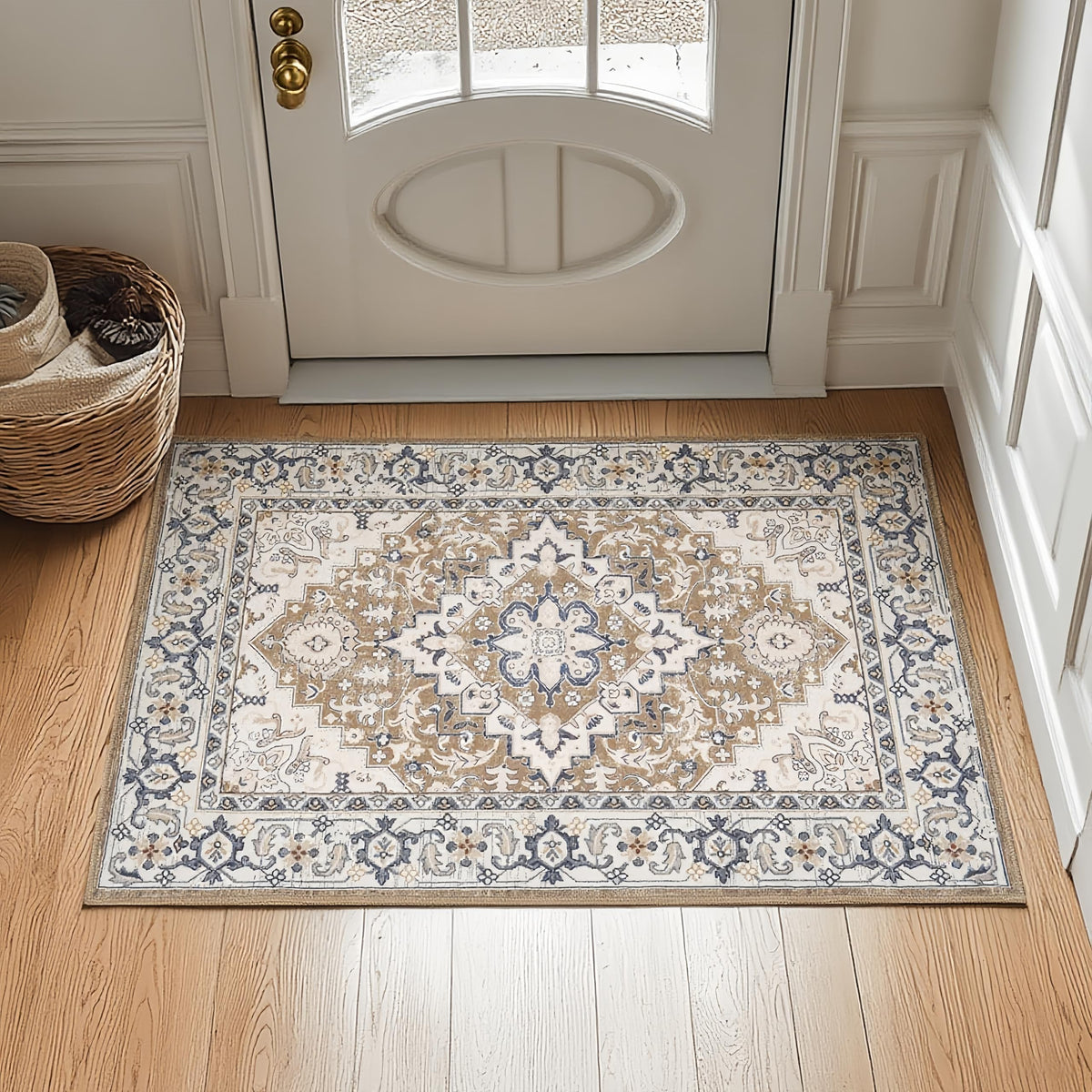 Lofus 8x10 Area Rugs for Living Room Bedroom, Soft Boho Carpet Floral Brown