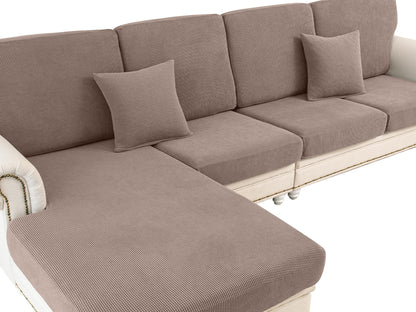 LA MEACK Couch Cushion Covers Seat Cushion Cover Stretch Couch Cover Separate Sectional Sofa Slipcovers Furniture Protector(3 Pieces for Seat or Sofa Backrest, Dark Grey)