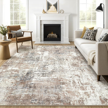 LOONGRUG 6x9 Area Rugs Washable Neutral Modern Abstract Living Room Rug