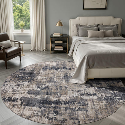 Sasttie 8x10 Washable Area Rug, Modern Abstract Large Carpet, Black & White