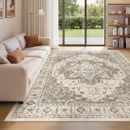 befbee 8x10 Area Rugs for Living Room, Washable Vintage Non Slip Rug