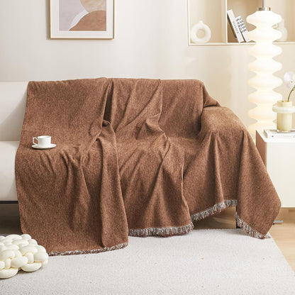 MEETSKY Couch Cover Sofa Covers Couch Covers for 3 Cushion Couch Sofa Pet Friendly, L Shaped Sectional Sofa Covers Washable Simply Put Sofa Throw Cover for Dogs, 91" x 134", Beige