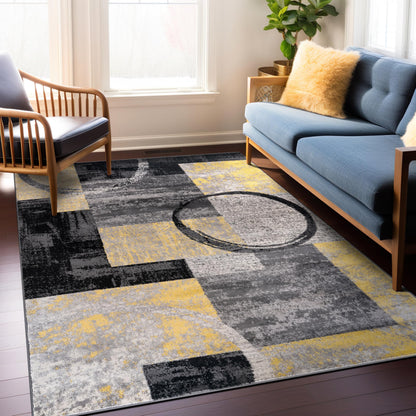 Rugshop Circle Design Contemporary Durable Area Rug Gray 7'10" x 10'2"