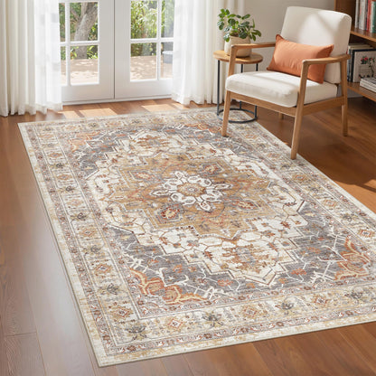 befbee 8x10 Area Rugs for Living Room, Washable Vintage Non Slip Rug