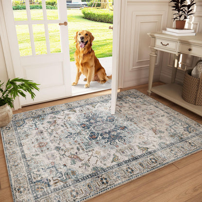 Area Rugs 9x12 Living Room: Washable Bedroom Rug Non Slip Large Boho Carpet