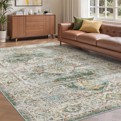 befbee 8x10 Area Rugs for Living Room, Washable Vintage Non Slip Rug