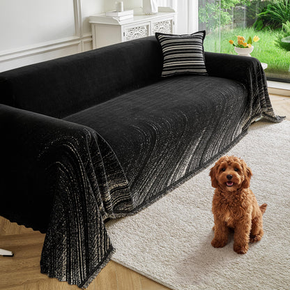 Couch Cover for Dogs Washable Sofa Cover, Sectional Couch Covers, Sofa Covers for 2 Cushion Couch, Non Slip Stripe Sofa Slipcovers Furniture Protector (Beige, 71x102)